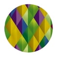 thumbnail image 4 of HAOXIT Mardi Gras Tablecloth, Hand Writing Calligraphy Design on Pattern Iconic Colors, Round Table Cover for Dining Room Kitchen Decor, 4 of 8