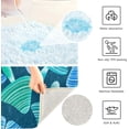 thumbnail image 4 of Dreamtimes Bath Mats Toiletry Mat Blue Teal Mushroom Print, Luxury U-Shaped Toilet Rug, Soft Contour Mat for Bathroom Floor, Non-Slip Absorbent Bath Carpet, Dry Quickly, Machine Washable, 17.3"x13.4", 4 of 4