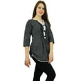 thumbnail image 4 of Phagun Women Wear Textured Print Casual 3/4 Sleeve Short Cotton Kurti Clothing, 4 of 6