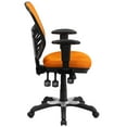 thumbnail image 6 of Emma + Oliver Mid-Back Orange Mesh Multifunction Ergonomic Office Chair - Adjustable Arms, 6 of 10