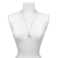 thumbnail image 3 of Delight Jewelry Silvertone Crystal Initial - U - Be Strong and Courageous Engraved Cross Zoey Necklace, 28", 3 of 4