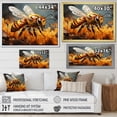 thumbnail image 4 of Designart "Geometric Portrait of a Busy Bee II" Animals Floater Framed Canvas Wall Art, 4 of 7