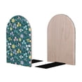 thumbnail image 2 of Lsque Floral Printed Wood Bookends,Non-Skid Bookend for Shelves,Heavy Duty Support Bookends,Non-Slip Foam Pads for Office, Home, and Library,1 Pair, 2 of 8