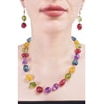 thumbnail image 2 of Ratnavali Jewels Multi color Tourmaline Pearl Natural Beads Stone Strand Fashion Earring Necklace Women, 2 of 4