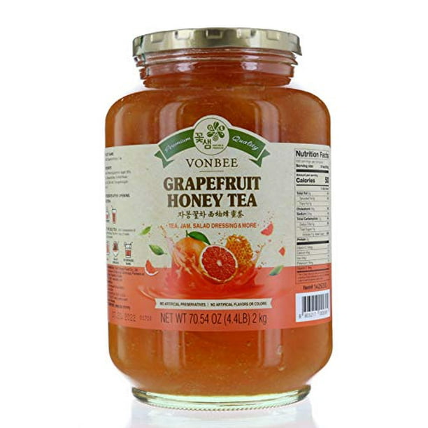Vonbee Prenium Grapefruit Honey Tea for Hot or Cold Drink, Jam, Salad