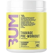 RAW Pre Workout Powder, Thavage (BlackBerry Lemonade) - Chris Bumstead Sports Nutrition Supplement for Men & Women - Cbum Preworkout for Working Out, Hydration, Mental Focus & Energy - 40 Servings