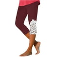 thumbnail image 5 of WMTBSRSW Lace Trim Capri Leggings for Women 2025 Dressy Casual Summer High Waisted Capris Knee Length Yoga Pants Trendy Lightweight Ladies Clothing, 5 of 5