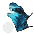 Animal art painting Oven mitts and pot holders 4piecer high resistance