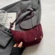 thumbnail image 1 of Bolso de hombro de alta calidad con cremallera de Material de terciopelo 2025, bolso cruzado Simple de moda de Color sólido, bolso suave de estilo occidental, 1 of 5