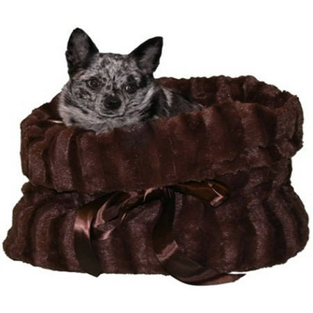 Dog Puppy Pet or Cat Reversible Snuggle Bugs Pet Bed Bag and Car Seat All-in-One Brown