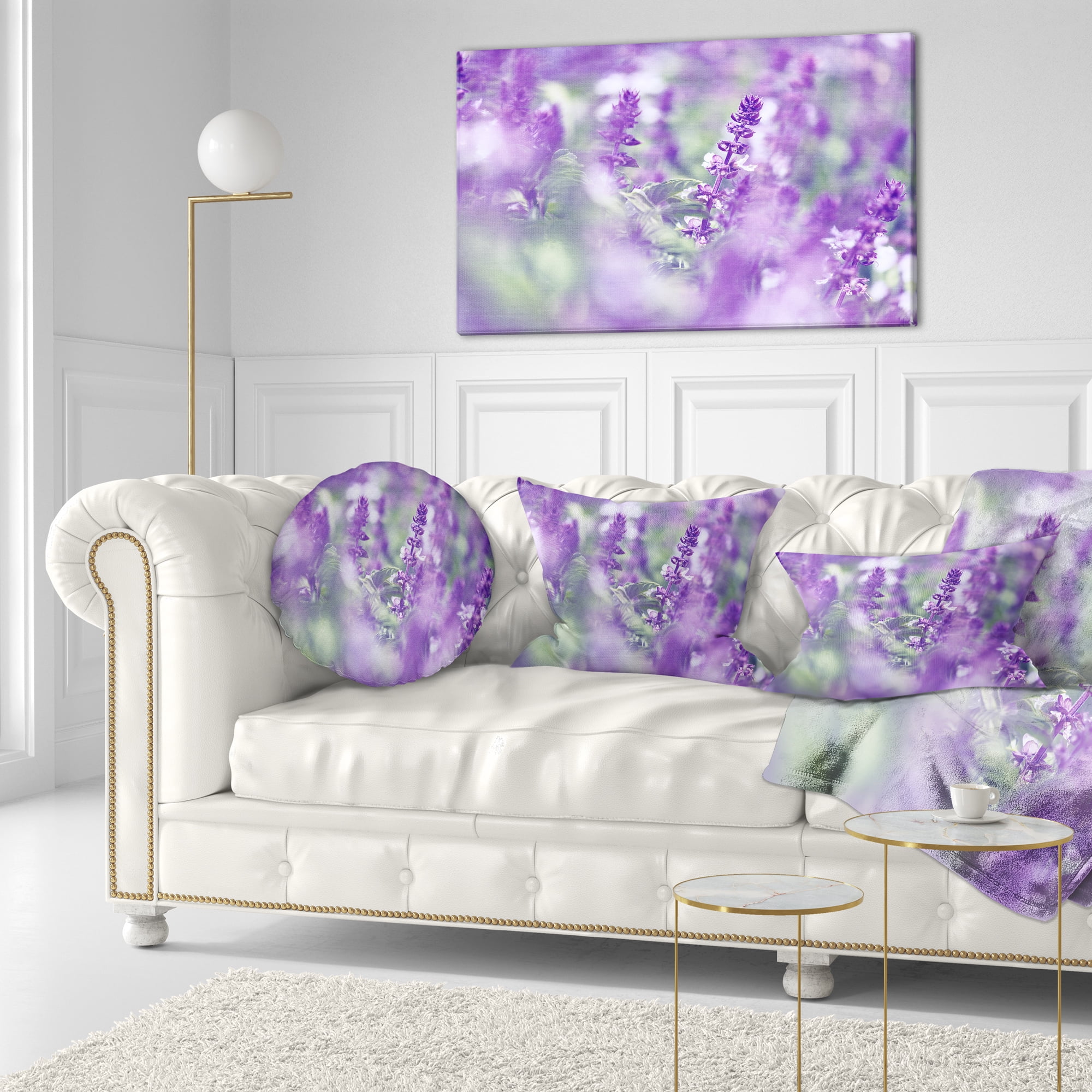Designart 12" x 20" Purple Polyester Throw Pillow