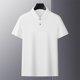 thumbnail image 2 of Vestido de Camiseta, Suelto Casual de Manga Corta Camisa de Solapa con Rayas, Cremallera de Punto Cuarto para Hombres, 2 of 6