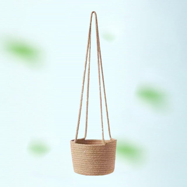 Cestas de Cuerda Tejida de Ratán Natural Colgante de Almacenamiento Pinic de Mimbre para Cursos de Organizador D Calibre 20cm amarillo CUTICAT soporte de cesta colgante