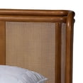 thumbnail image 4 of Baxton Studio Harrell Gray Velvet and Woven Rattan Wood Queen Size Bed, 4 of 6