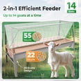 thumbnail image 4 of Kojem Livestock 2-in-1 Hay & Grain Feeder Storage and Dispensing Feed Pan 55 Gallon Capacity Livestock Hay Feeders for Goats, Sheep, Horses Steel Powder Coated Silvery, 4 of 8