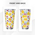 thumbnail image 3 of Cauagu Strawberry Lemon Pattern 20oz Tumbler,Stainless Steel Vacuum Insulated Tumbler with Lid Insulated Coffee Mug Thermal Cup with Splash Proof Sliding Lid-Straw Three-piece Set, 3 of 8