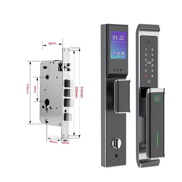 Door Lock, Tuya Electronic Smart Door Lock with Biometric Fingerprint Password APP Key Unlock USB Emergency Charge Keyless Entry Knobs Lock ,Easy to Install