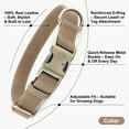 thumbnail image 2 of Plutus Pet Genuine Leather Dog Collar – Adjustable Pet Collar with Quick Release Metal Buckle, Soft Real Leather for Small Medium Large Dogs, Heavy Duty & Skin-Friendly (Ash Brown, S), 2 of 10