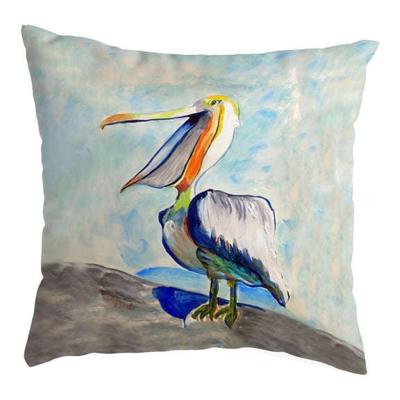 Betsy Drake Interiors Talking Pelican - Female No Cord Pillow 18x18