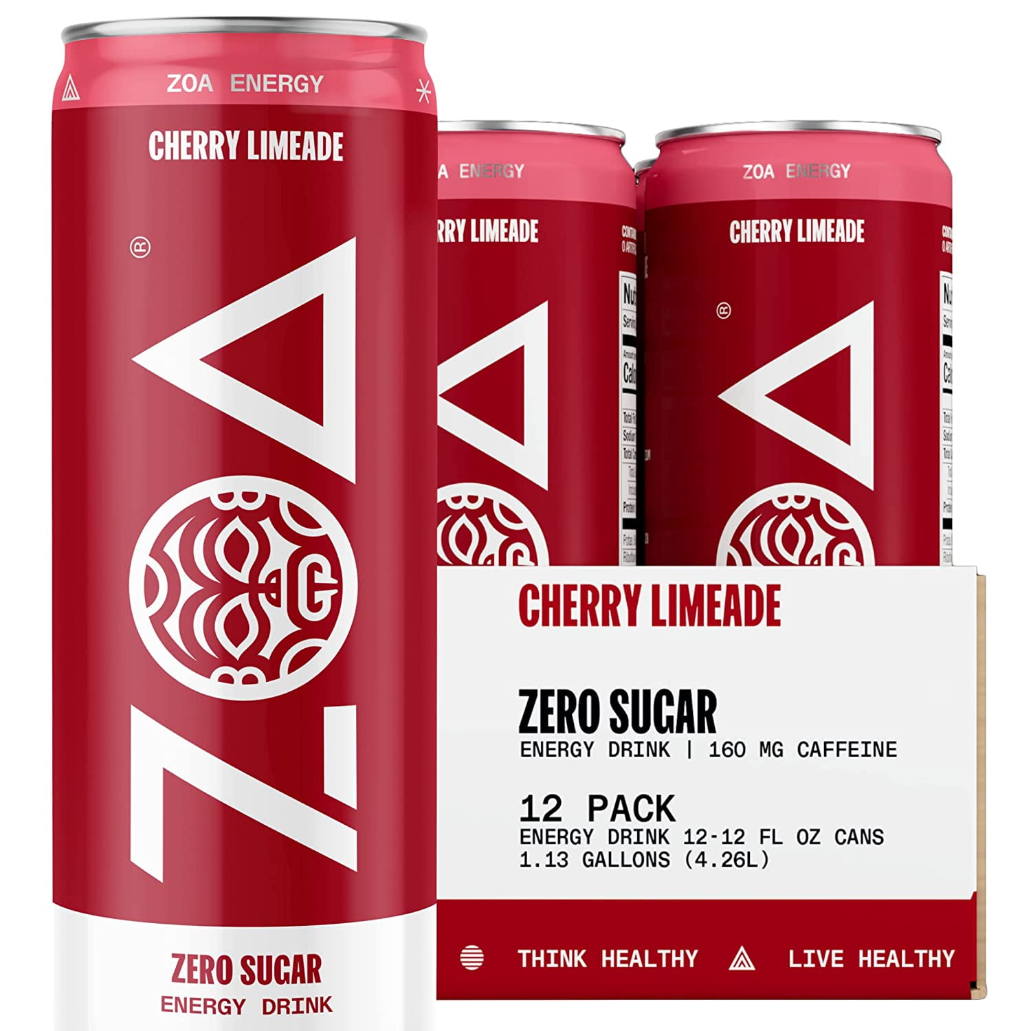 ZOA Zero Sugar Energy Drinks Healthy Energy Formula with Vitamins