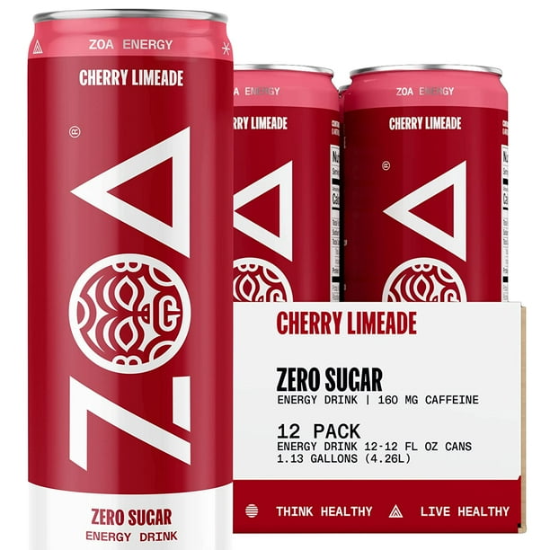 ZOA Zero Sugar Energy Drinks Healthy Energy Formula with Vitamins