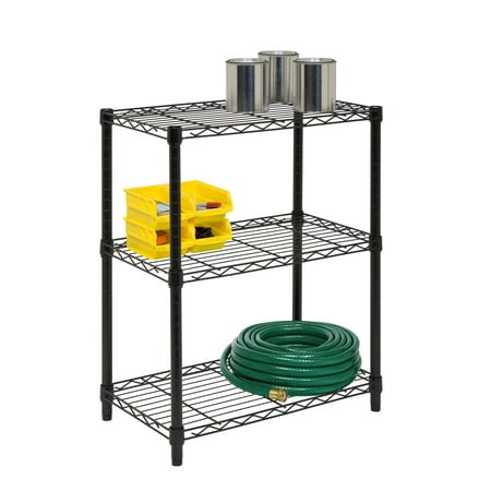 Honey Can Do 3-Shelf Steel Storage Shelving Unit, Black