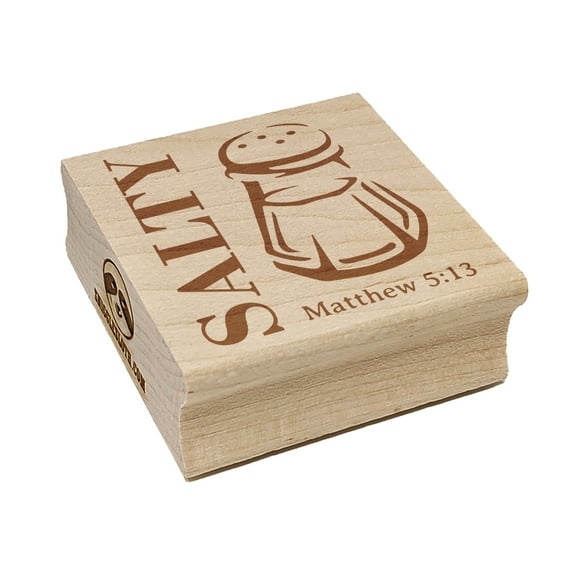 Salty Bible Verse Pun You are the Salt of the Earth Square Rubber Stamp Stamping Scrapbooking Crafting - Medium 1.75in