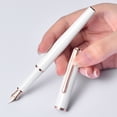 thumbnail image 6 of 1 x Steel Fountain Pen Push Type Cap Rose Gold Plated EF/F Nib  Writing Pen, 6 of 8