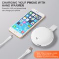 thumbnail image 2 of Chauffe-mains Mini Multifonction Rechargeable 5000 mAh, Banque d'Alimentation de Poche Portable, Blanc, 2 of 5