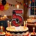thumbnail image 6 of Btomtd Halloween Number Candles, 3 Inch Numeral Cake Topper Candle with Spider Web Decor for Spooky Party Cake, 5, 6 of 9