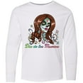 thumbnail image 3 of Inktastic Día de los Muertos Woman in Sugar Skull Makeup Long Sleeve Youth T-Shirt, 3 of 5