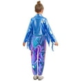 thumbnail image 2 of Miutii Kids Girls Jazz Hip Hop Dance Outfits 2-Piece Long Sleeve Metallic Tassel Jacket and Shiny Pants Set Blue 14, 2 of 5