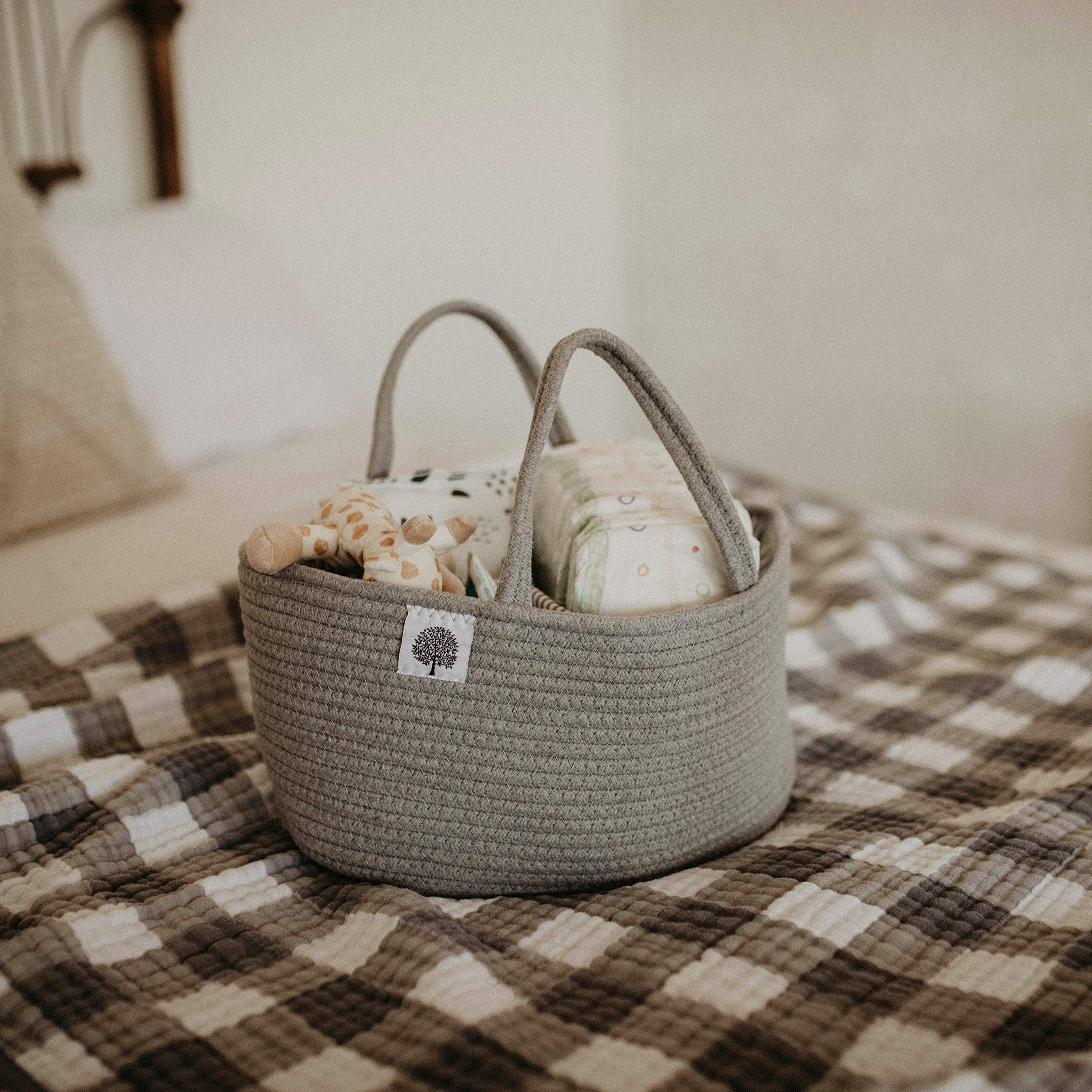 Parker Baby Rope Diaper Caddy Organizer, Gray photo 7