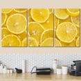 thumbnail image 2 of wall26 - 3 Piece Canvas Wall Art - Background of Sliced Ripe Lemons Organic, Pattern - Modern Home Art Stretched and Framed Ready to Hang - 16"x24"x3 Panels, 2 of 5