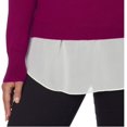 thumbnail image 5 of DKNY Womens Built-In-Layered-Look Pullover Collared Sweater (Magenta, Large), 5 of 5
