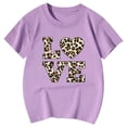 thumbnail image 4 of JAJAHO Girls Graphic Tee Shirt Short Sleeve Crew Neck Casual Leopard Love Letter Printed Cute Summer Tshirts For Kids 3-13 Years Stylish Tops, 4 of 4