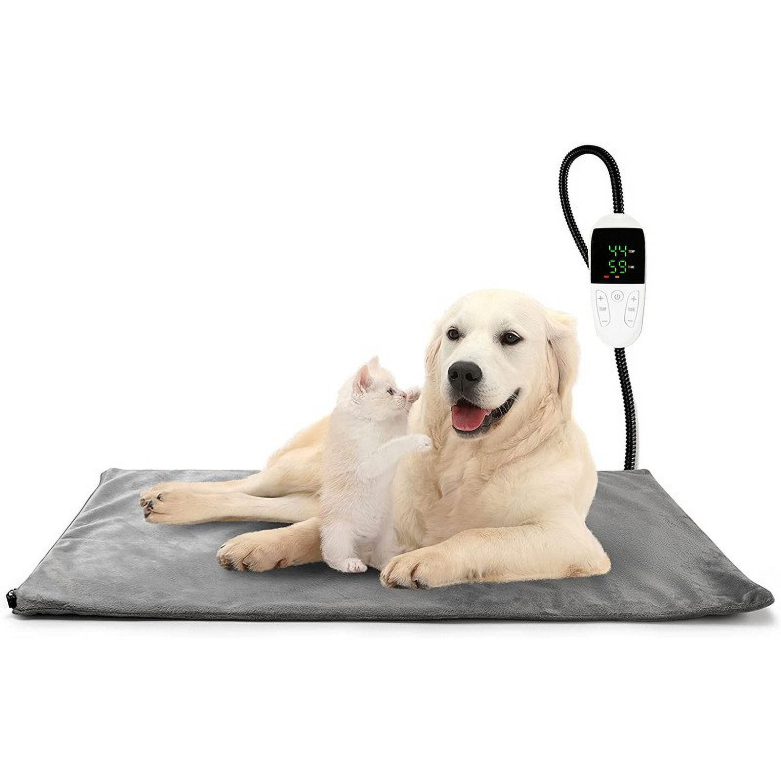 Heated Dog Bed, 2-Sizes Pet Heating Pad Electric Blanket Waterproof Mat Warmer Washable for Dog Cat, 26 * 20 Inch