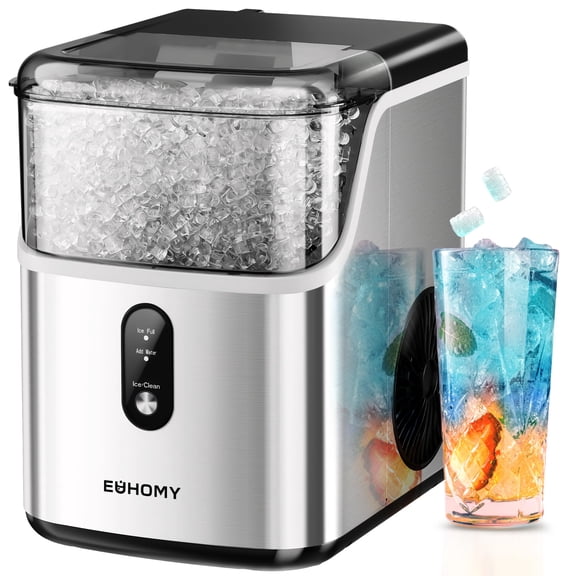Máquina de hielo EUHOMY Nugget 34 lb/24 h con autolimpieza