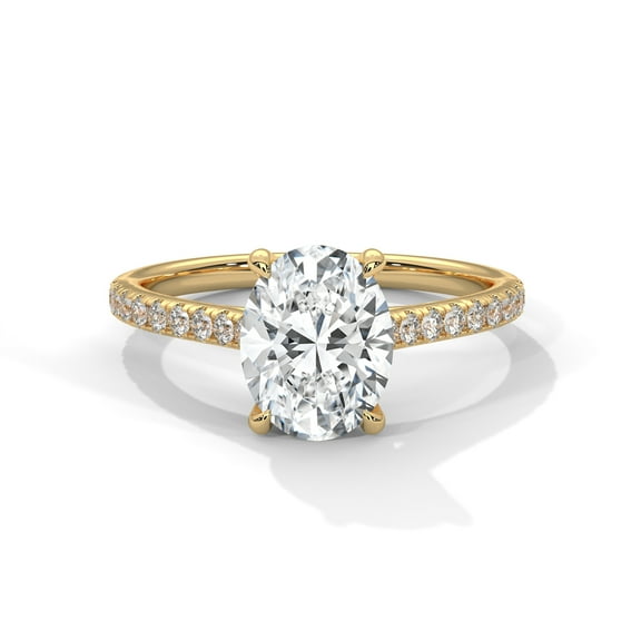 1.50 Ct. Oval Cut Moissanite Solitaire Engagement Ring in 14K Gold Plated