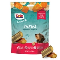 Dole Banana & Pumpkin Chew Treats for Dogs, Assorted Bag, Flavored with Real Fruits and Veggies, No Wheat, Corn or Soy, 7 oz