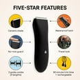 thumbnail image 5 of Meridian Premium Trimmer Smooth Body & Personal Hair Electric Shaver for Men & Women, Onyx, 5 of 9
