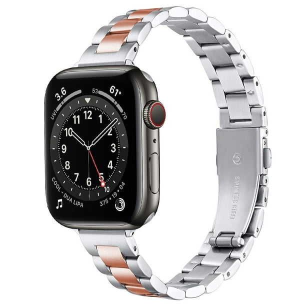 Correa fina de Metal para mujer para Apple Watch 38mm 40mm 41mm correa de pulsera delgada de acero inoxidable para iWatch SE 8/7/6/5/4/3/2/1 pulsera Tan Jianjun unisex