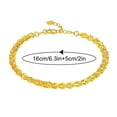 thumbnail image 3 of HomeKingdee 1 Pcs Gold Color​ Plated Shining Tail Bracelet for Women - Fashion Versatile Retro Mesh Chain Jewelry Gift for Mother's Day Birthday Valentine's Day, 3 of 9