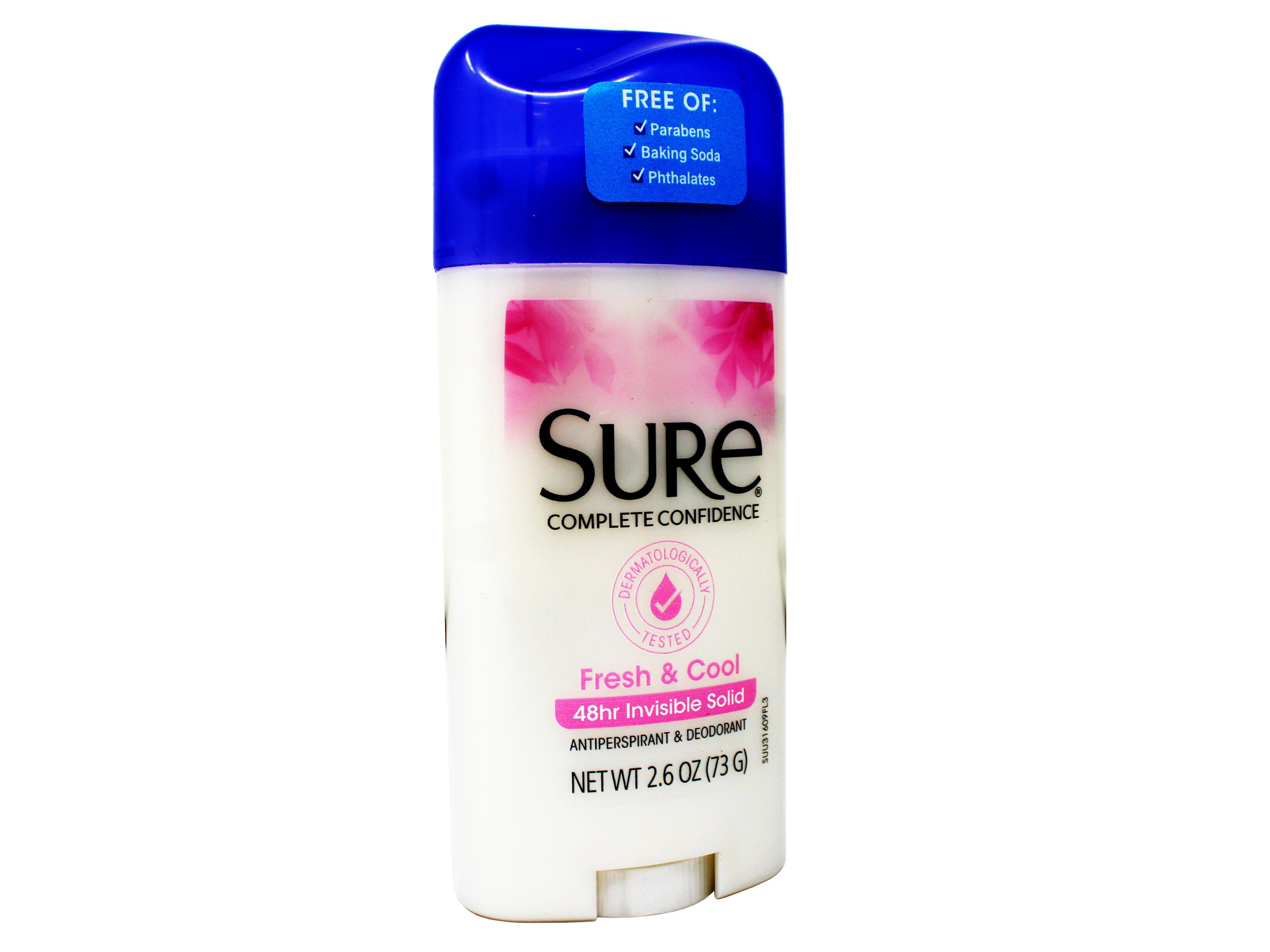 "Sure Antiperspirant & Deodorant, Fresh And Cool, 48hr Invisible Solid, 2.6 Oz, -  6 Pack