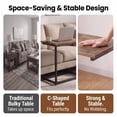 thumbnail image 4 of C Shaped End Table,Side Table TV Tray Table for Sofa,Couch Table for livingroom,Bedroom(Rustic Brown), 4 of 12