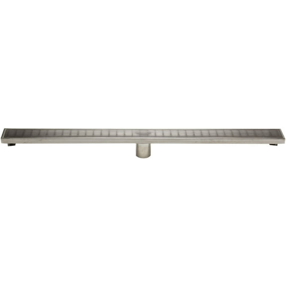 ALFI brand ABLD36D 36" Modern Stainless Steel Linear Shower Drain with Groove Lines
