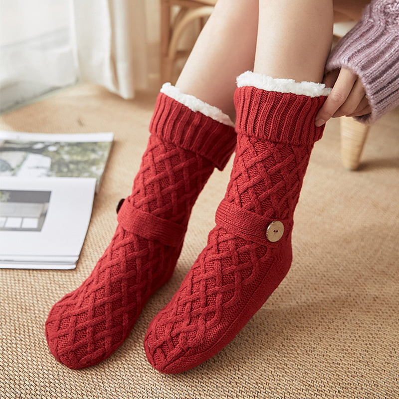 Details about   Women's Knitted Thigh Socks Mid-Length Tube Over The Knee Pile Pile Wool Socks
