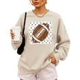 thumbnail image 2 of Football Sweatshirt for Women Cute Polka Dot Game Day Crewneck, Sand Sweatshirt, M, 2 of 8