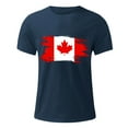 thumbnail image 4 of Pisexur T Shirts for Man , T-Shirt à Manches Courtes Col Rond Imprimé Drapeau Canadien pour Hommes - Marine, 2TG Chemises de Golf Hommes & Chemises Hommes, 4 of 6