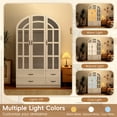 thumbnail image 4 of Blotout Arched Armoire Wardrobe Closet with LED Light & Glass Doors, 78" Tall 3 Door Armoire Closet with 4 Drawers & 5 Storage Shelves, Large Bedroom Storage Clothes Organizer with Hanging Rod, 4 of 10